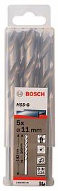 Сверло по металлу HSS-G 11x94x142 мм (5 шт) BOSCH (2608595079)