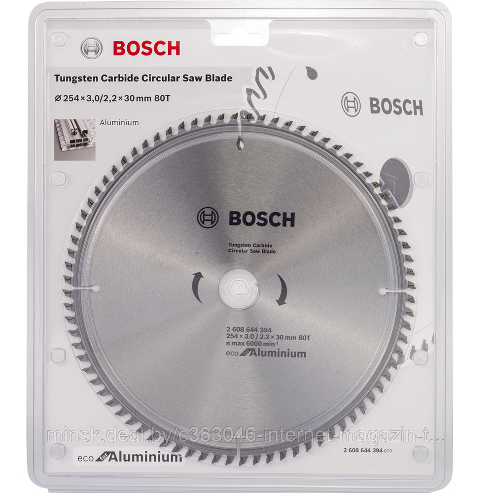 Пильный диск 254х3,0х30 мм Z80 ECO for Aluminium BOSCH (2608644394)
