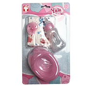 Набор аксессуаров для куклы, (бутылочка, памперс, пустышка, горшок), арт.YL333C