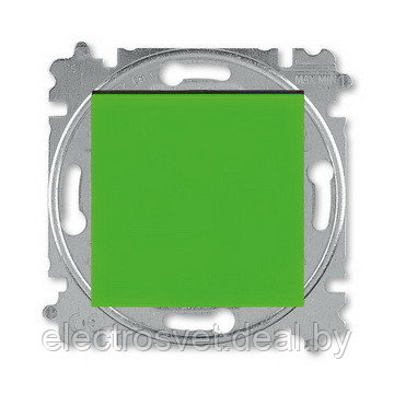 Выключатель 1-клавишный зеленый - дымчатый чёрный ABB Levit - фото 1 - id-p114616251