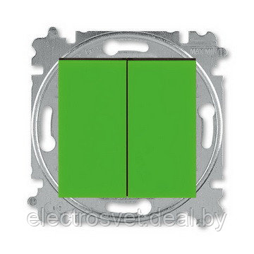 Проходной 2-клавишный зеленый - дымчатый чёрный ABB Levit - фото 1 - id-p114616275