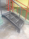 Металлическая лестница с ограждением, фото 2