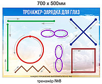 Стенд "Тренажер-зарядка для глаз» 500х700 мм