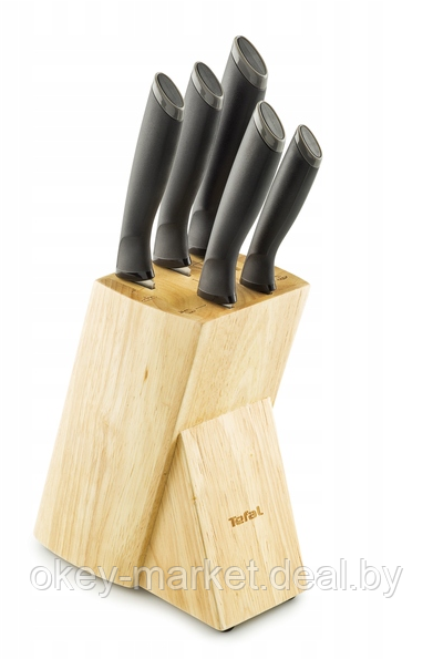 Набор кухонных ножей Tefal Comfort с подставкой 6 предметов - фото 2 - id-p114635002