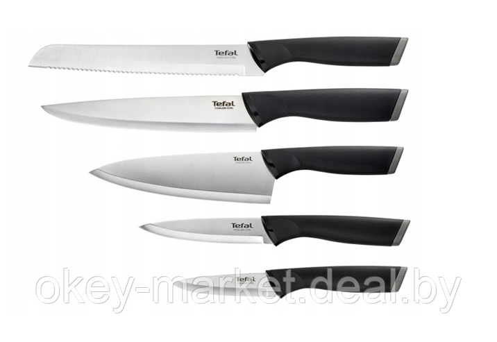 Набор кухонных ножей Tefal Comfort с подставкой 6 предметов - фото 3 - id-p114635002