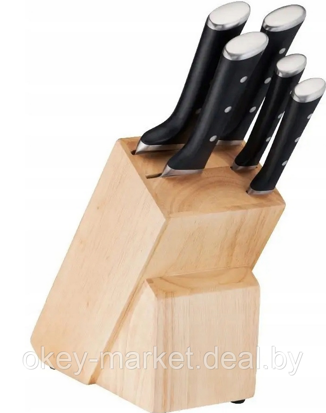 Набор кухонных ножей Tefal Ice Force с подставкой 6 предметов - фото 1 - id-p114637761