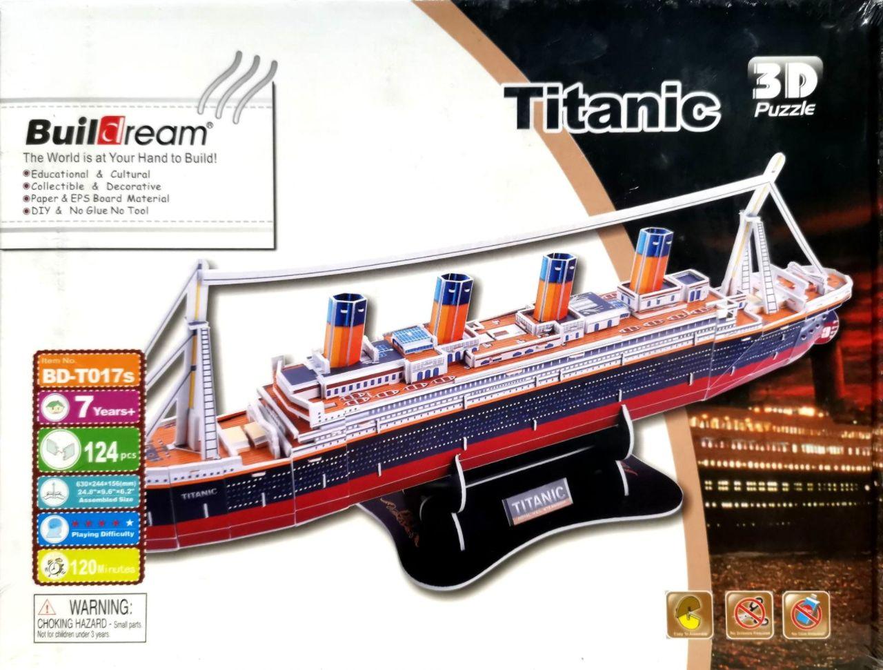 3d Пазл модель корабль Титаник 124 детали - фото 1 - id-p10504148