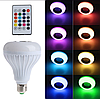 Музыкальная мульти RGB лампа колонка Led Music Bulb с пультом управления / Умная Bluetooth лампочка 16 цветовы, фото 3