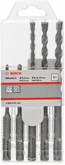 Набор буров по бетону SDS+ Bosch 5/6/6/8/10мм (2608579119) - фото 1 - id-p114626622
