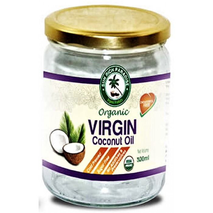 Кокосовое масло Нерафинированное Пищевое Sun Rich Paradise, Organic Virgin Coconut Oil, 500мл - фото 1 - id-p114654565