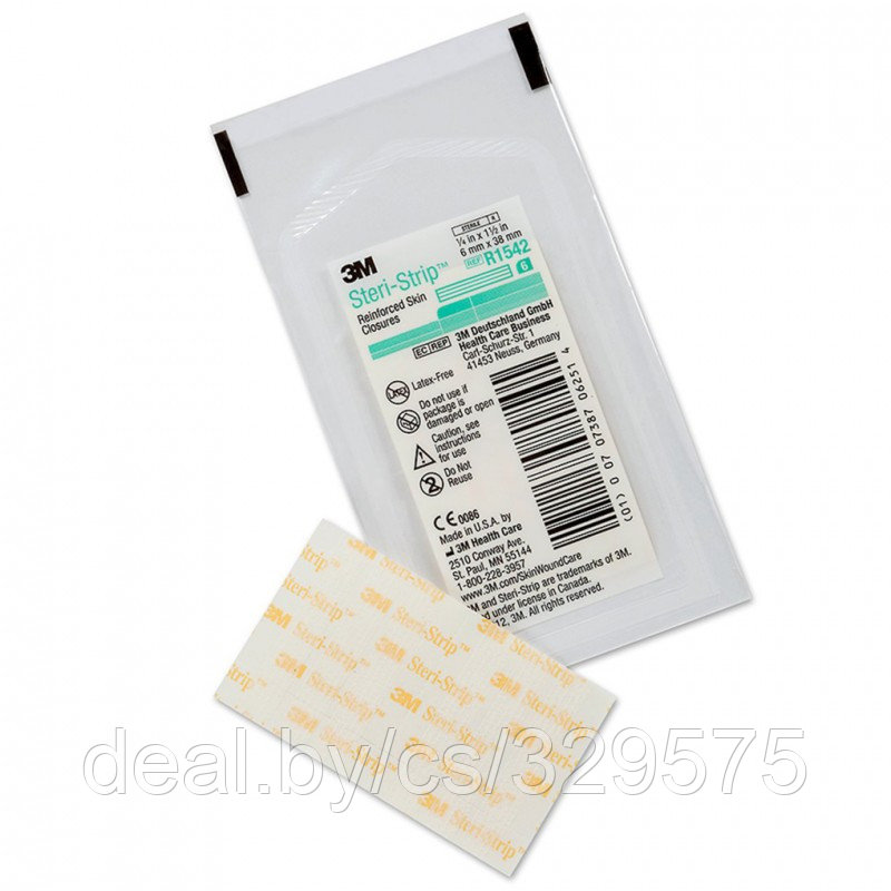 Полоска пластырная усиленная Steri-strip 6 mm x 38 mm (6 полосок)