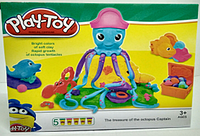 Набор для лепки Play Toy "Осьминожка", 5 баночек пластилина, арт. SN8038