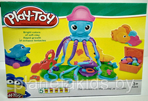 Набор для лепки Play Toy "Осьминожка", 5 баночек пластилина, арт. SN8038