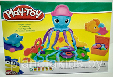 Набор для лепки Play Toy "Осьминожка", 5 баночек пластилина, арт. SN8038 - фото 1 - id-p114656166