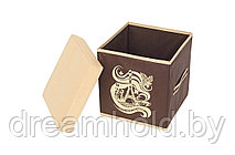Коробка для вещей 30х30х30 см, с крышкой, 1 ячейка, Шоколадный Париж