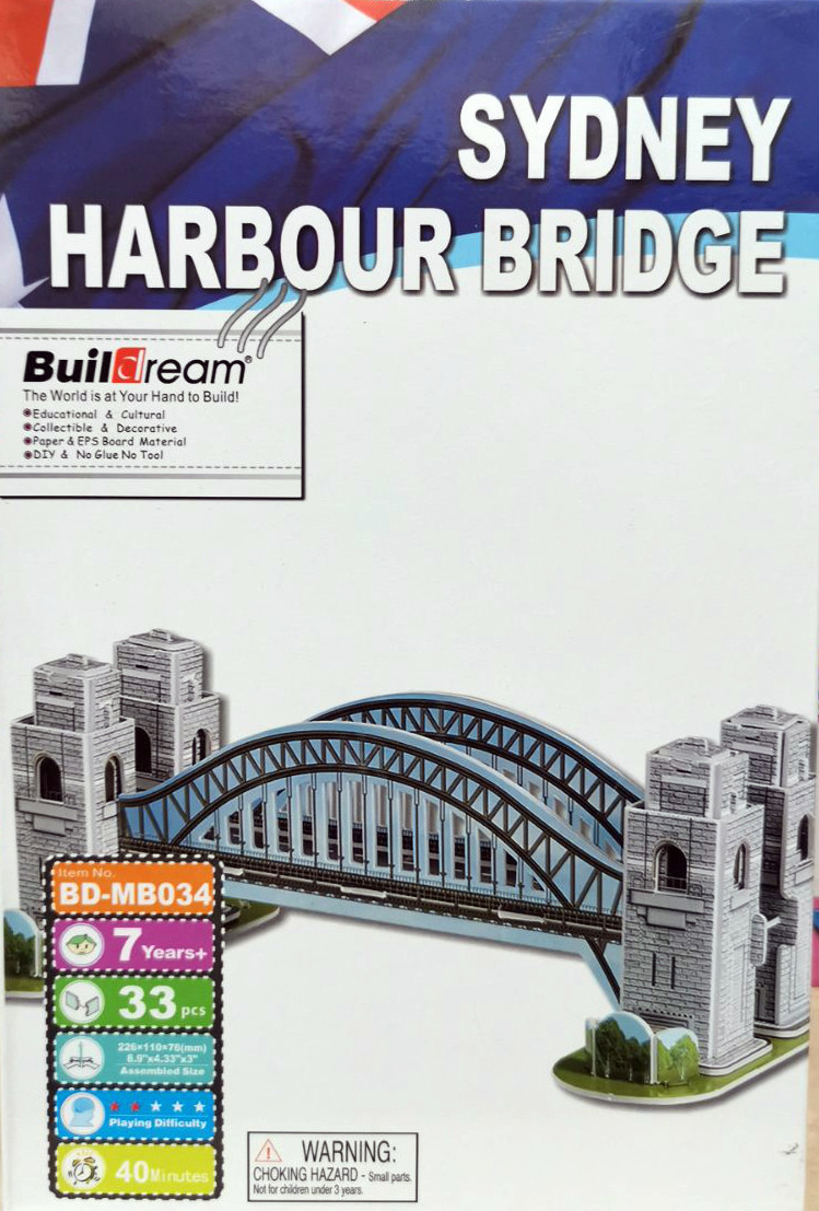 3d Пазл картонный "Сиднейский арочный мост" 33 элемента