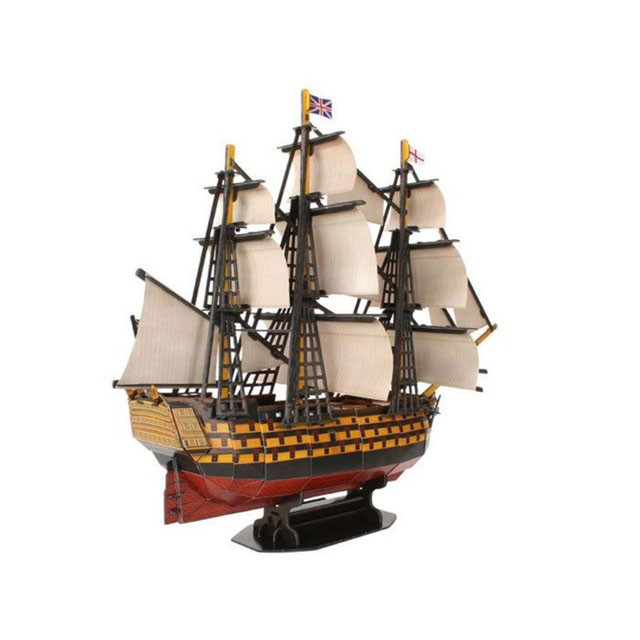 3D пазл картонный корабль Виктория (HMS Victory 1765) BD-T035s 140 деталей - фото 5 - id-p114688055