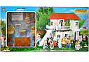 Домик 012-01 для кукол Happy Family аналог Sylvanian Families Сильваниан с мебелью, аксессуарами и светом, фото 4