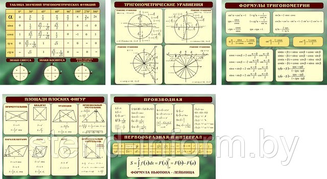 Стенд в кабинет математики, р-р 100*75 см, в зеленом цвете - фото 1 - id-p545968