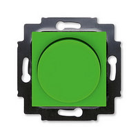 Диммер поворотно нажимной 60-600Вт зеленый - дымчатый чёрный ABB Levit