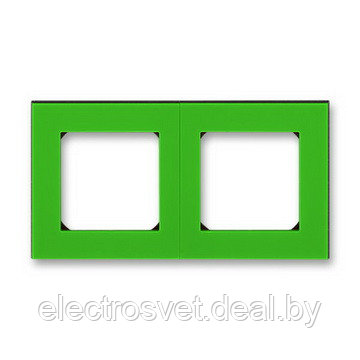 Рамка 2 постовая зеленая - дымчато чёрная ABB Levit - фото 1 - id-p114719727