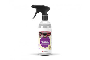 Politura - Матовая полироль-очиститель для пластиковых, виниловых и кожаных изделий | Complex | Без запаха, 0.5л