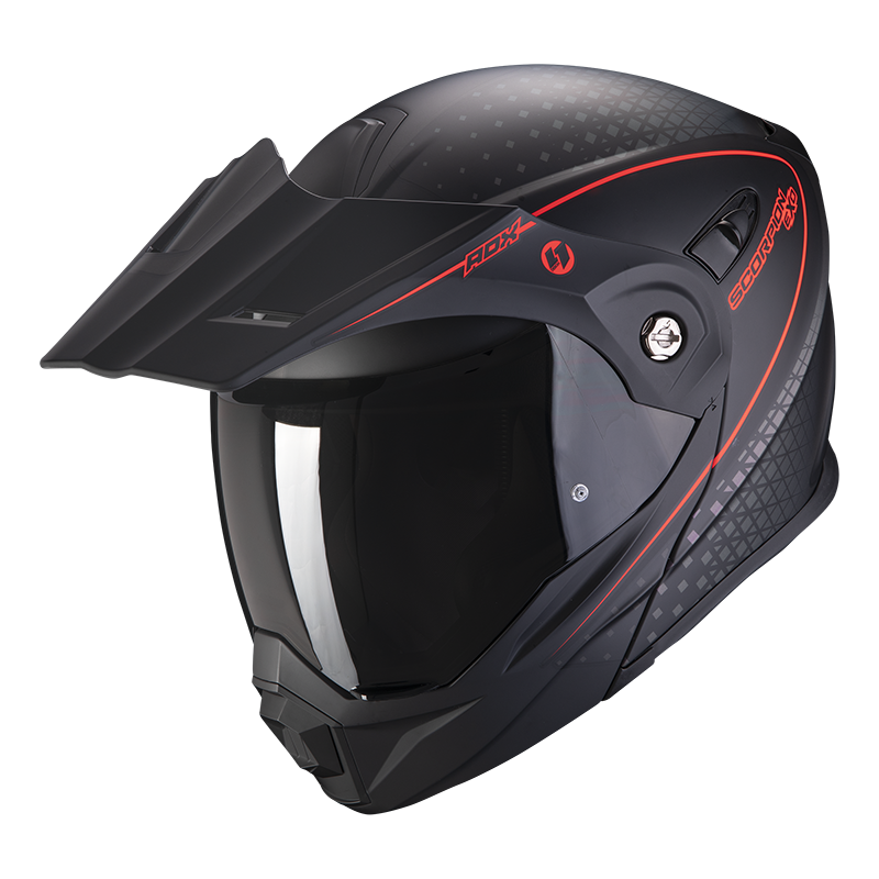 Шлем Scorpion ADX-1 HORIZON Матовый черный неон красный, L