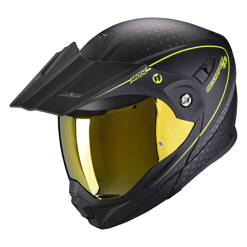 Шлем Scorpion ADX-1 HORIZON Матовый черный неон желтый, XS