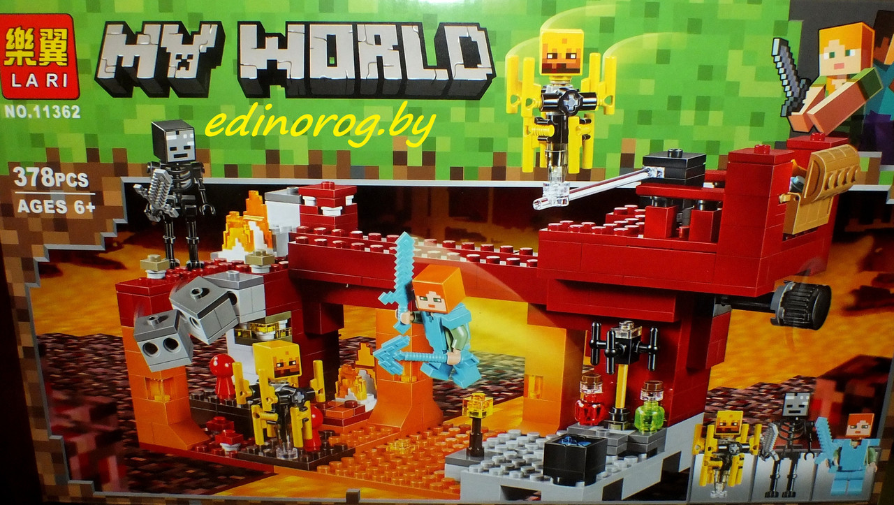Конструктор Minecraft Майнкрафт Мост Ифрита 378 дет. + фигурка в подарок