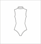 Гимнастический купальник из хлопка с воротником-стойкой без рукавов, фото 2