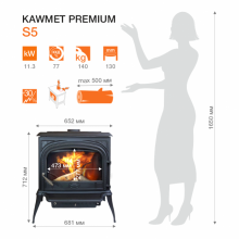 Чугунный камин KAWMET Premium S5 (11,3 кВт) - фото 2 - id-p114846645