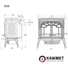 Чугунный камин KAWMET Premium S10 (13,9 кВт) - фото 3 - id-p114847266