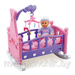 Кроватка для кукол с музыкальной каруселькой 661-03