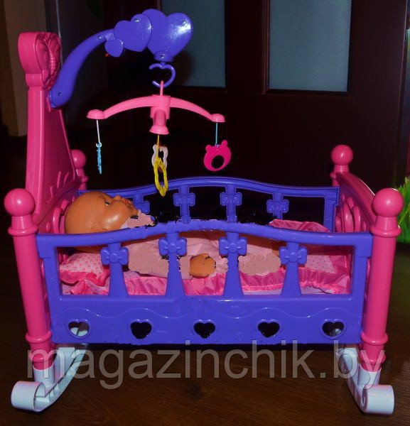 Кроватка для кукол с музыкальной каруселькой 661-03 - фото 3 - id-p6765202