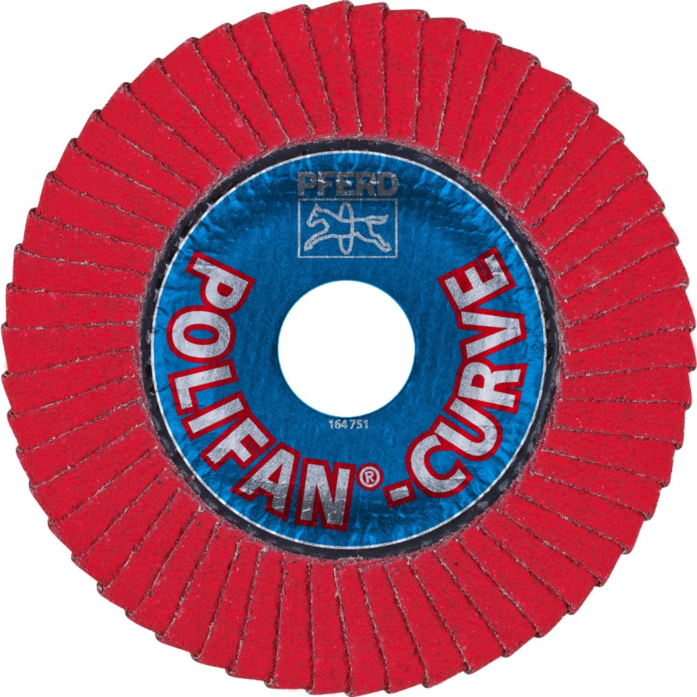 Круг (диск) шлифовальный торцевой лепестковый 115 мм POLIFAN PFR 115-M CO 60 SGP CURVE STEELOX, Pferd