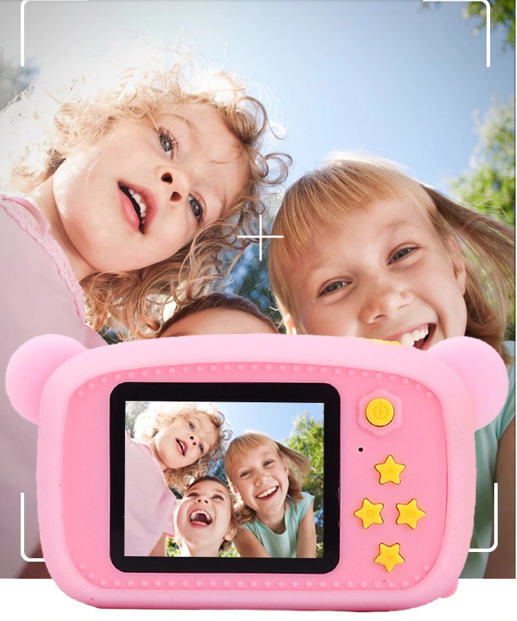 NEW design! Детский фотоаппарат Zup Childrens Fun Camera со встроенной памятью и играми РОЗОВЫЙ - фото 2 - id-p114883814