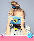 NEW design! Детский фотоаппарат Zup Childrens Fun Camera со встроенной памятью и играми ГОЛУБОЙ, фото 2