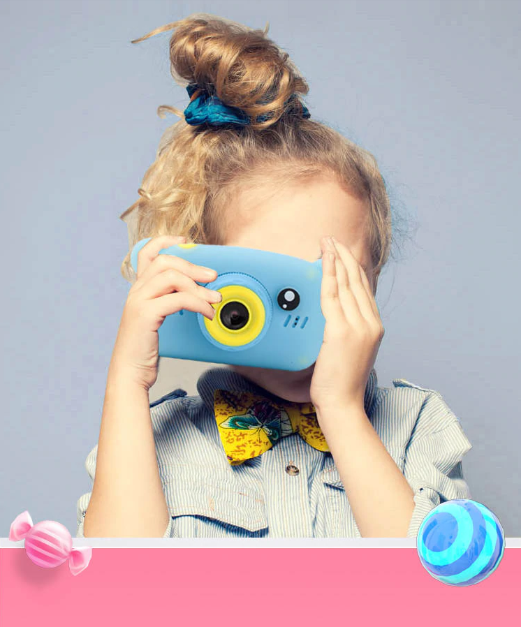NEW design! Детский фотоаппарат Zup Childrens Fun Camera со встроенной памятью и играми ГОЛУБОЙ - фото 2 - id-p114884110