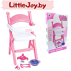 Кукольный стульчик для кормления с аксессуарами арт. W0196