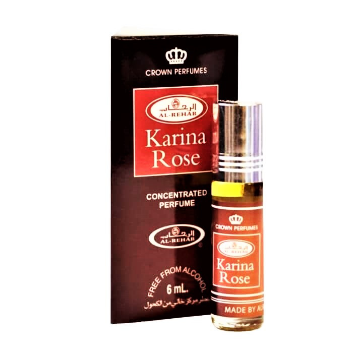 Арабские масляные духи Карина Роза (Al Rehab Karina Rose), 6мл – роза и шафран