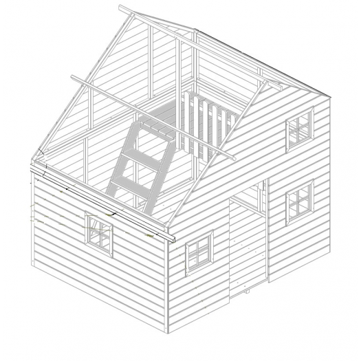 Игровой домик для детей из дерева под заказ (2 этажа) - фото 4 - id-p114885600