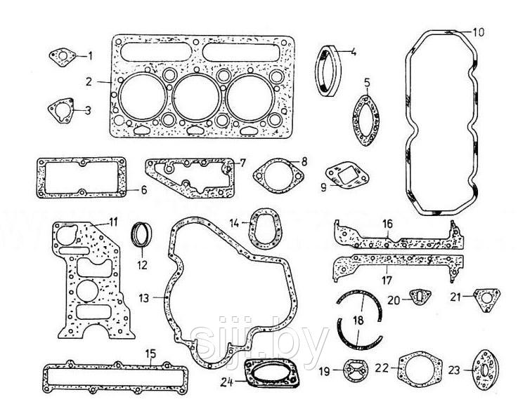 Комплект прокладок двигателя BALKANCAR DV 1661