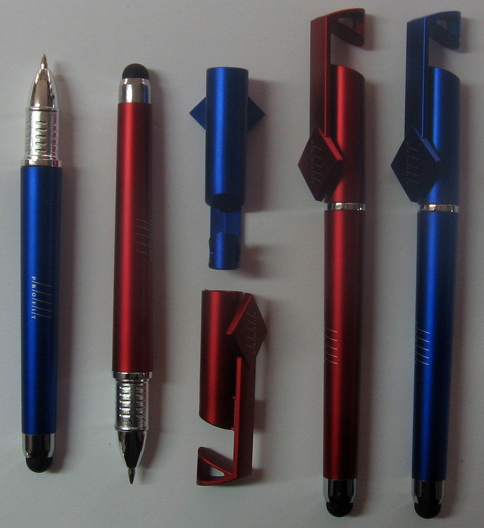 Ручка гелевая со стилусом и колпачком-держателем