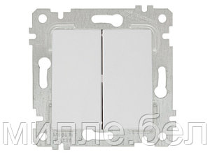 Выключатель 2-клав. (скрытый, без рамки, винт. зажим) белый, RITA, MUTLUSAN (10 A, 250 V, IP 20)