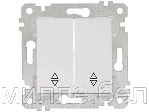 Выключатель проходной 2-клав. (скрытый, без рамки, винт. зажим) белый, RITA, MUTLUSAN (10 A, 250 V, IP 20)