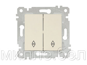 Выключатель проходной 2-клав. (скрытый, без рамки, пруж. зажим) кремовый, RITA, MUTLUSAN (10 A, 250 V, IP 20)