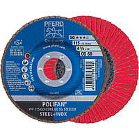 Круг (диск) шлифовальный торцевой лепестковый 115 мм POLIFAN PFF 115 CO-COOL 60 SG STEELOX, Pferd, Германия, фото 1
