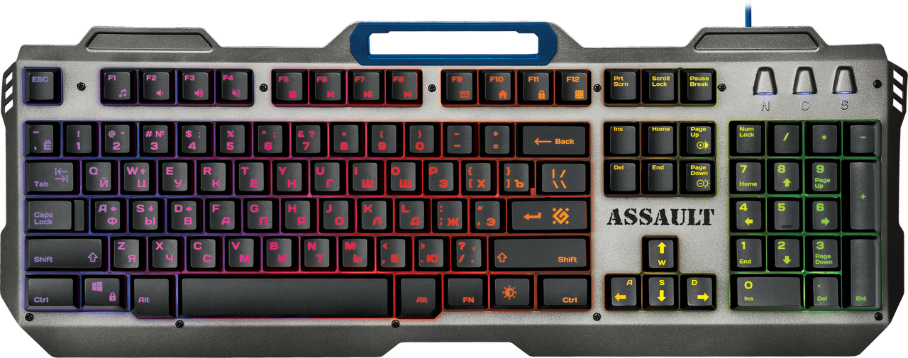 Проводная игровая клавиатура Defender Assault GK-350L RU,радужная,метал - фото 1 - id-p114953275