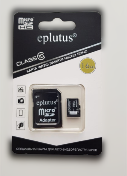 Карта памяти MicroSD 16 GB Class10 Eplutus с адаптером (Черный)