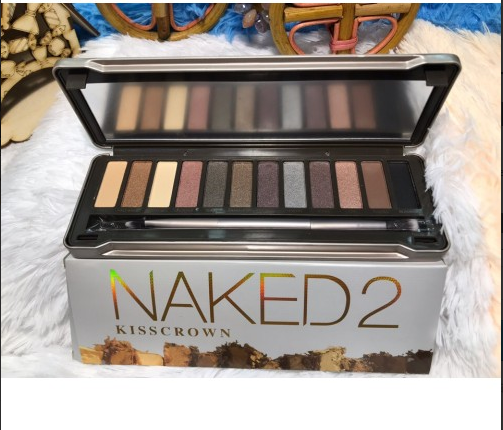 Палитра теней Naked 2 kisscrown 12 оттенков Кисточка